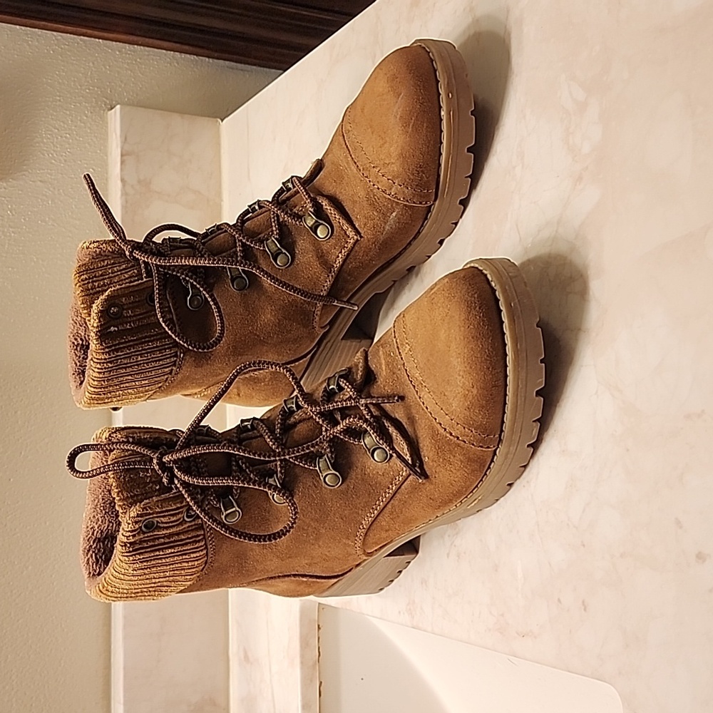 Rust "suede" booties